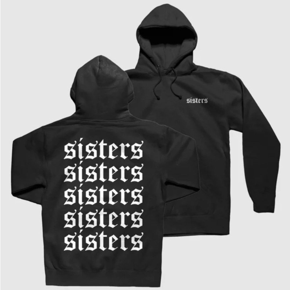 Sisters Apparel Originals Repeating Black Hoodie